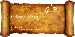 Gyöngy Mária névjegykártya