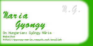 maria gyongy business card