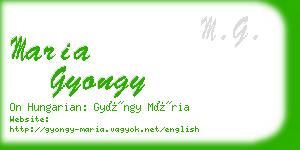 maria gyongy business card